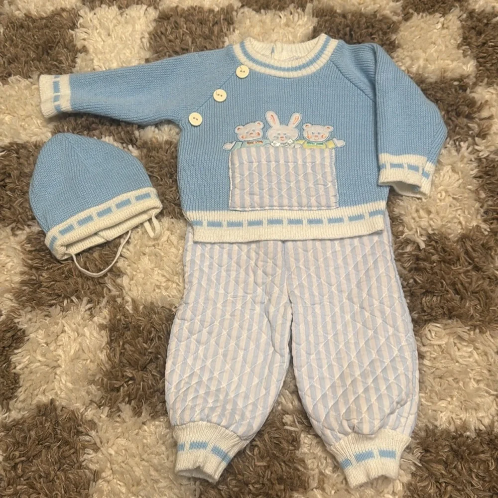 Doe Spun Vintage Knit Baby Outfit